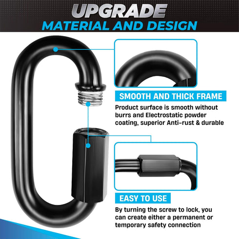 8PCS 2.3” Chain Quick Links, Heavy Duty Anti-Rust Carabiner for Chain Connecting, Key Chain, Pet Leash