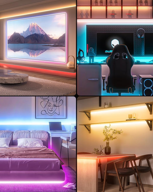 WILLED RGB LED Strip Lights, Under Bed Light Motion Activated Sensor, RF Remote Control with Timer, Color Changing