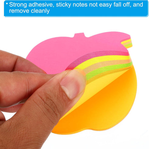 PATIKIL 2.7 x 2.7 Inch Fruit Shape Sticky Notes, 12 Pads Cute Self-Stick Memo Pads, 100 Sheets/Pad, 5 Bright Colors for