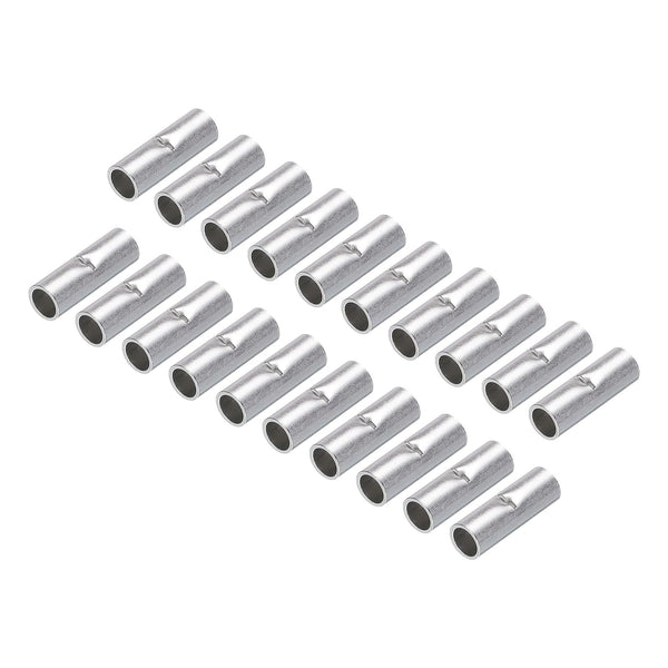 MECCANIXITY 75Pcs Non Insulated Butt Connectors 8AWG Wire Connector BN-8 for Electrical Crimp Ferrule Terminals