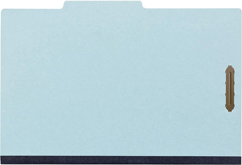 The File King Pressboard Classification File Folder - Pale Blue, Legal Size, Box of 10, 2/5 ROC Top Tab, 3” Expansion,