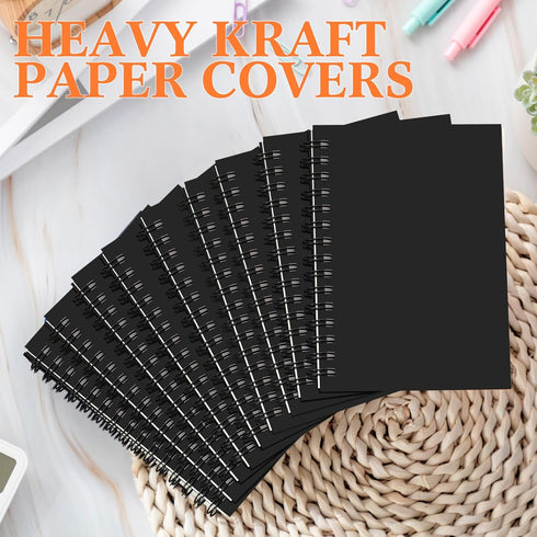 Qilery 6 Pack A6 Spiral Lined Notebooks, 4 x 5.5 Inch Pocket Notebooks, 100 Sheets for Office and School