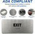 Exit Identification Sign - ADA Compliant, Raised Icons, Braille, Brushed Aluminum, 7"W x 3"H, Made in USA