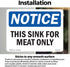 5 Inch 3.5 Inch 10 Pack This Sink For Meat Only OSHA Notice Vinyl Decal Label x