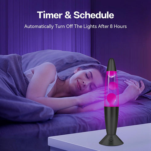 Biulazyda 16" 17 Black LED Liquid Motion Lamps, Colors Changing Lamp with Remote, Mood Night Light for Kids Adults