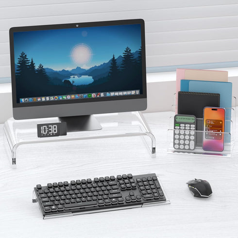 Richboom Computer Keyboard Stand Tilt PC Keyboard Stand Riser for Easy Ergonomic Typing, Acrylic Keyboard Tray Holder