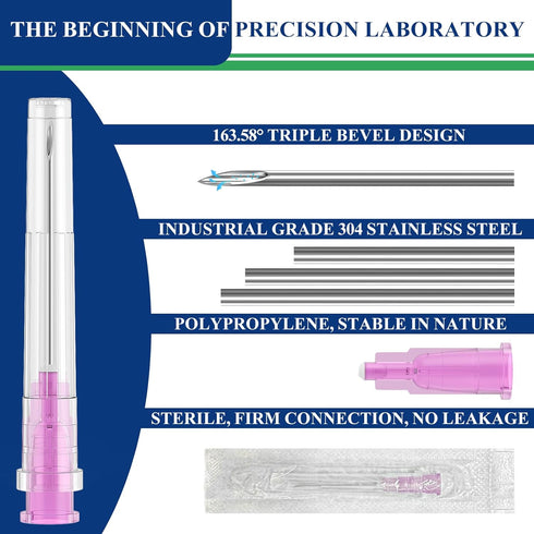 100Pcs 18G 1.5 Inch (38MM) Luer Lock Needle for Measuring, Refilling Ink, Industrial and Crafts Individually Packed