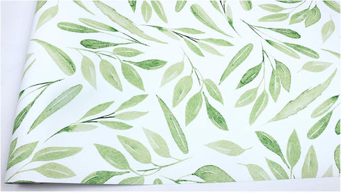 HAOKHOME 93199-2 Boho Peel and Stick Wallpaper, Green Branches Leaves, Removable Vinyl Contact Paper 17.7in x 9.8ft