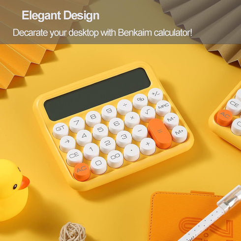 Benkaim Desk Calculator, Basic Standard Calculator, 12 Digit Large LCD Display, Big Button for School, Home & Business