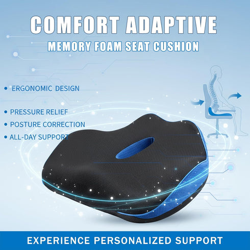 Tailbone Seat Cushion for Pain Relief, Memory Foam Seat Chair Cushion, Cushions Pad Pillow for Office, Car Seat
