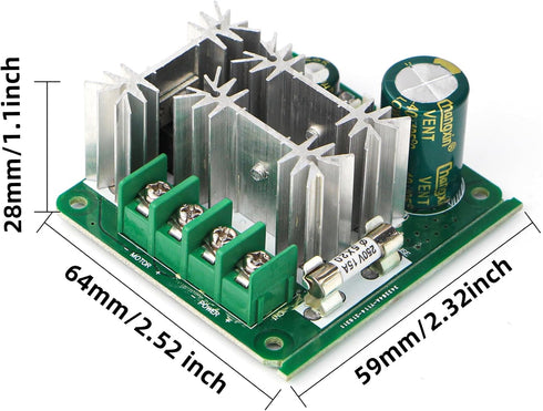 RioRand Upgraded 6V-90V 15A DC Motor PWM Speed Controller, 1PC