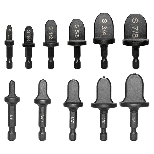 Copper Swaging Tool HVAC Drill, 11 Pcs Manual Pipe Expander Tool with 1/4'' 3/8'' 1/2'' 5/8'' 3/4'' 7/8'' Bits