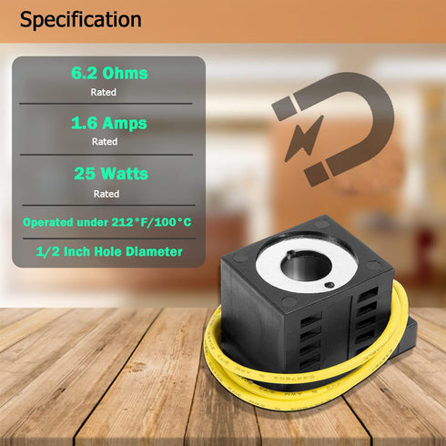10226-08 Solenoid Coil for 10 VDC Hydraulic Power Unit, 1/2 Hole, Fits Valve Stem Series 08, 80, 88, 98