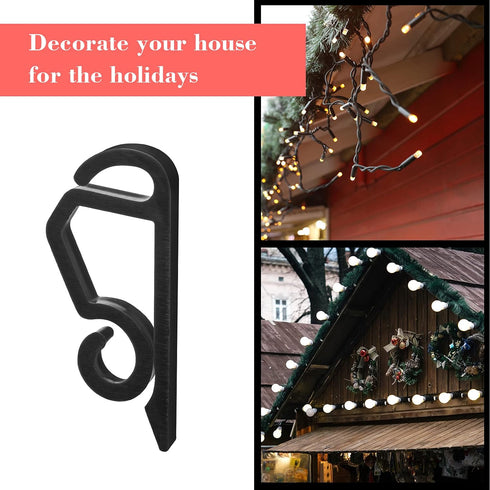 500 Marsui Pieces Christmas Light Clips Outdoor Gutter Hooks Plastic Seasonal Weatherproof Clips Holiday Fence Hooks