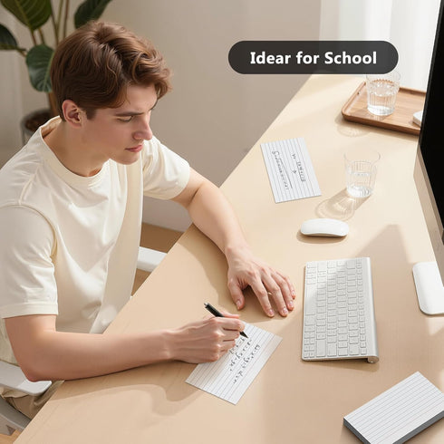 Gehanfai 250 Count 3 5 Inch, Index Cards x Thick White Lined Note Cards Portable Ruled Flash Cards Perfect for Studying