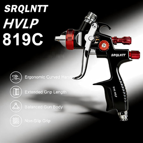 819 1.3/1.7/2.0 mm Nozzles HVLP Air Spray Gun Kits with Spray Paint Gun Automotive with Air Regulator Separator for Car