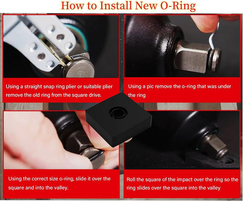 (12 Sets) 3/8" Impact Retaining Ring Clip with O-Ring for Milwaukee Electric/Pneumatic Wrench