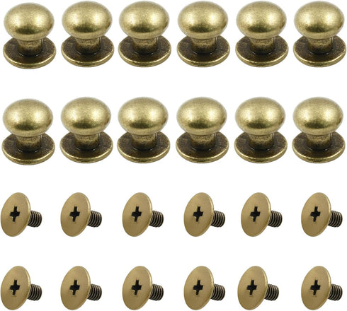 12pcs Mini Drawer Pulls, 0.31" x 0.39" Round Cabinet Knobs, Antique Bronze Handles for Dresser Closet Jewelry Box