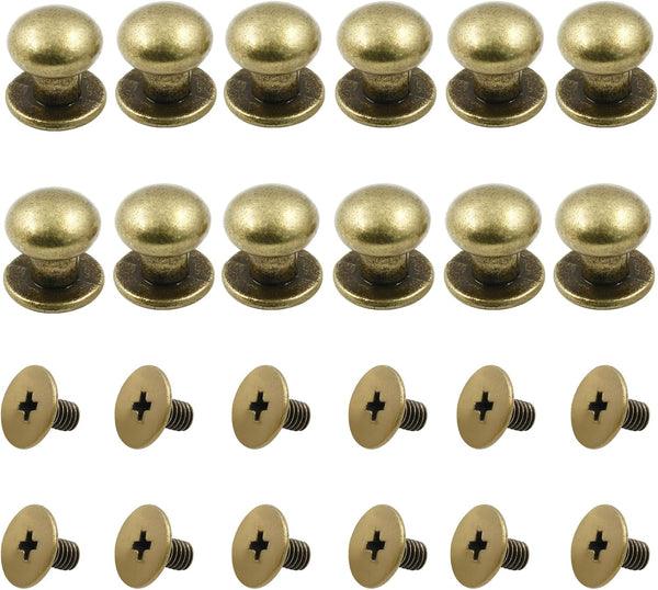12pcs Mini Drawer Pulls, 0.31" x 0.39" Round Cabinet Knobs, Antique Bronze Handles for Dresser Closet Jewelry Box