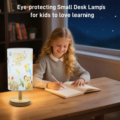 HFYCENYAN Room,3-Color Kids Table Lamp-Night Light for Boys LED Desk Lamp with Baby Elephant Zebra Giraffe Tiger