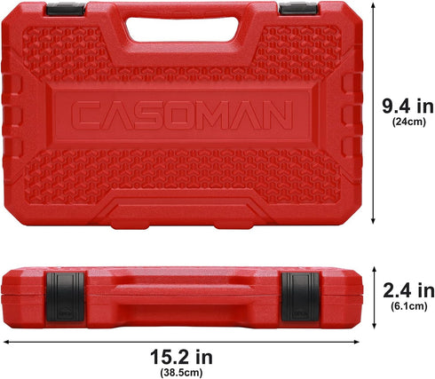3/8" Set, 49 (5/16-Inch 3/4-Inch 8-22 mm), 6 Set CASOMAN Drive Impact Socket Piece Standard SAE and Metric Sizes