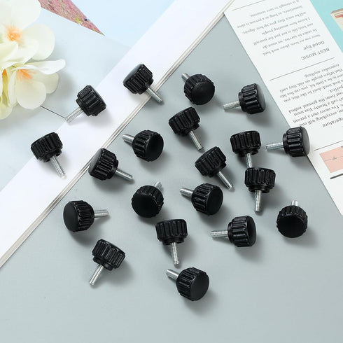 Vesslam 20 M4 10 mm Pcs x Threaded Knurled Thumbscrew, Monitor Screws Vesa Mount Screws Carbon Steel Clamping Knobs