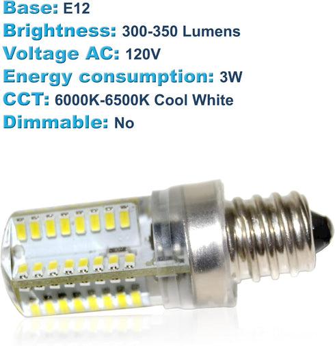 HQRP 7/16" 110V LED Light Bulb - Cool White Compatible with Brother LS-2125 Series Sewing Machines