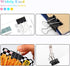 Black Binder Clips, 144 Pack, 1 Inch Standard 25mm Clamps, Medium Size, Office Clips