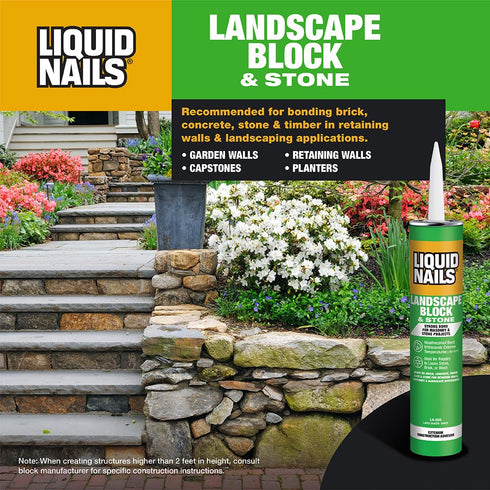 Liquid Nails LN-905 Landscape Block Adhesive, Low VOC, 10 oz