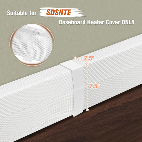 Extension Connector Accessory, Galvanized Steel White Coupler for Joining Baseboard Heater Covers, Pack of 1
