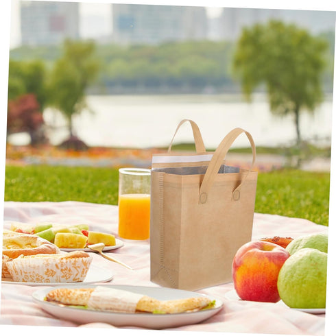 50pcs ABOOFAN Insulated Lunch Sack Thermal Insulation Bags Insulated Drink Carrier Nonwoven Milk Tea Bag Cup Carriers