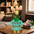 4 16 Tulip Table Lamp, Modes Color Changing Acrylic Crystal Night Light with Remote, Rechargeable Touch Artificial