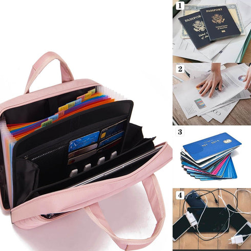 BARDOLPH Accordion File Organizer with Handle, 12 Pocket Expanding File Folder with Zipper, Heavy Duty Organizer