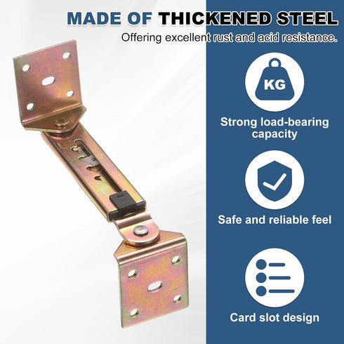 2Pcs 4-Gear uxcell Adjustable Lifting Bracket, Adjustable Angle Hinge Lift Rod Mechanism for Sofa Bed Massage Table