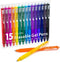 Erasable Gel Pens - 15 Colors Retractable Fine Point Pens for Drawing, Writing, and Crossword Puzzles