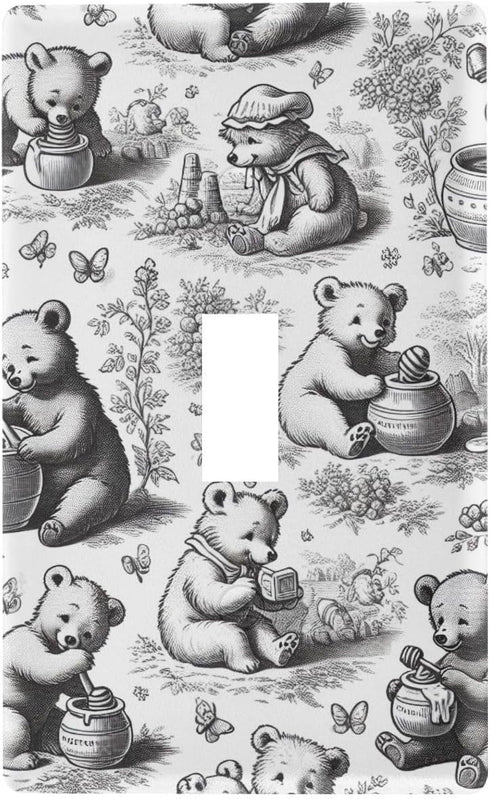 WELLDAY Toggle Light Switch Wall Plates, Bears Eating Honey Toggle Switch Wall Plate