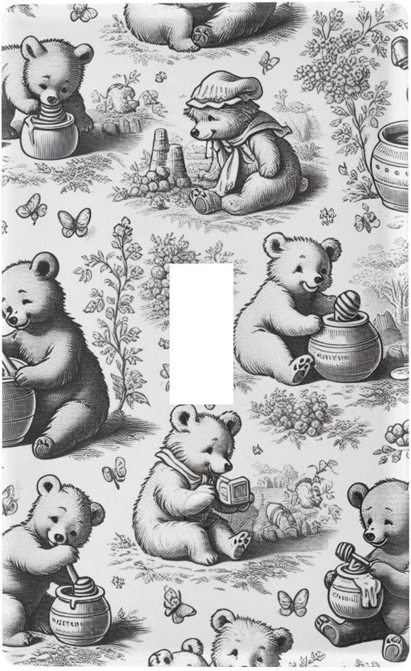 WELLDAY Toggle Light Switch Wall Plates, Bears Eating Honey Toggle Switch Wall Plate