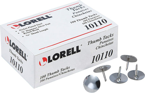 Lorell 5/16-Inch Steel Thumb Tacks for Office Use