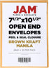 JAM PAPER 7 1/2 x 10 1/2 Open End Catalog Envelopes with Peel and Seal Closure, Brown Kraft Manila, 50/Pack