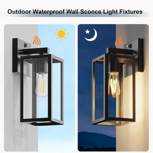 E26 (Bulb Kalium Dusk to Dawn Porch Outdoor Light, Wall Light Fixtures Waterproof Exterior Wall Sconce Light Fixture