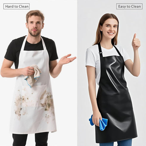 (40") GoldPig Heavy-Duty Waterproof Apron, Chemical Resistant Rubber Vinyl for Industrial, Lab, Kitchen, Butcher