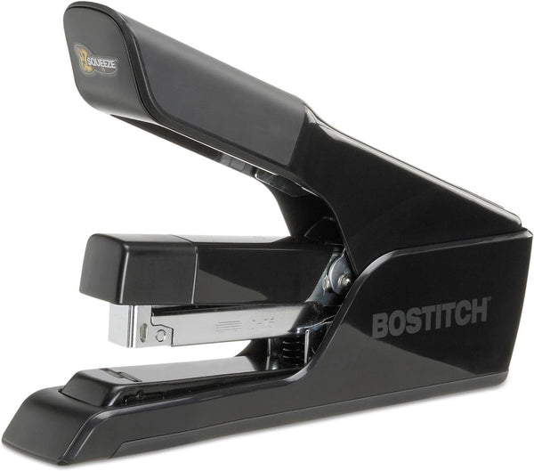Bostitch Office EZ Squeeze Flat Clinch Stapler, 75 Sheet, Reduced Effort, Black (B875)