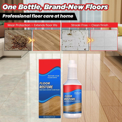 BIJIELAODIAO (2 PACK) Floor Restore Cleaner, High Solid Content Floor Polish for Shine Renewal & Protective Layer
