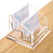 Business Card Holder for Desk Display - Clear Acrylic Office Supplies, 2 Slot Organizer Stand, 1 Pack