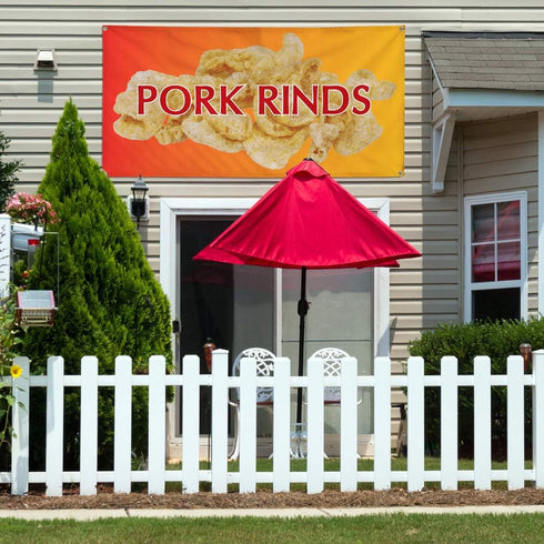 Fastasticdeals 4 Grommets 24x36Inches Vinyl Banner Multiple Sizes Pork Rinds Outdoor Advertising Printing C Restaurant