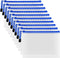 AUSTARK 10 Pcs Zipper File Bags, Waterproof Plastic Mesh Pouch for Office School, B6 Size 7.6''x5.3'', White and Blue