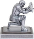 Knight Pen Holder Desk Organizers and Accessories, Resin Desk Decor with a Cool Pen Gift for Office and Home (Silver)