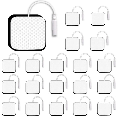 TENS Unit Electrode Pads 2x2"SM Electrodes 20Pcs Reusable 50 Uses, 2mm Pin