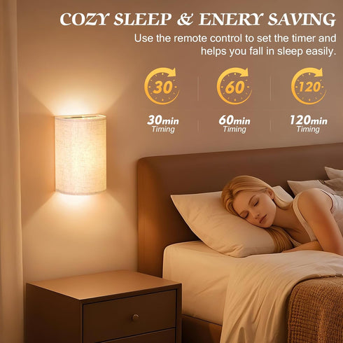 Set Dimmable 16 OCATO Battery Operated Wall Sconce: Wireless Wall Sconces of Two Magnetic Lamp Rechargeable Lights