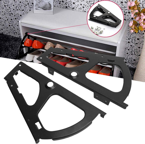 1 1 Layer Shoes Drawer Cabinet Hinges, Pair Steel Black Cabinet Frame Furniture Hinge, Shoes Drawer Cabinet Hinges
